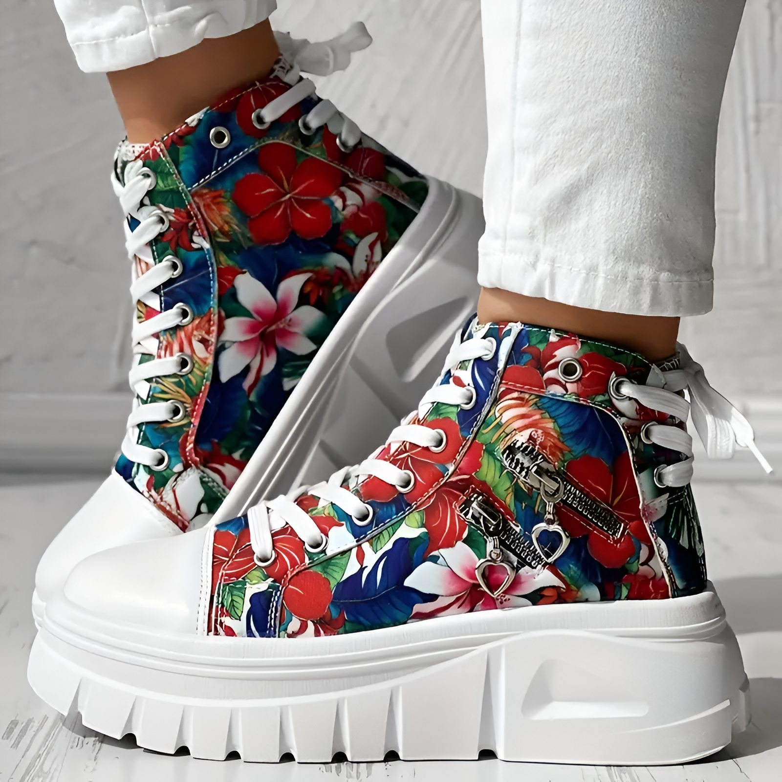 Elin™ | Orthopedische Hoge Sneakers met spijkerstof