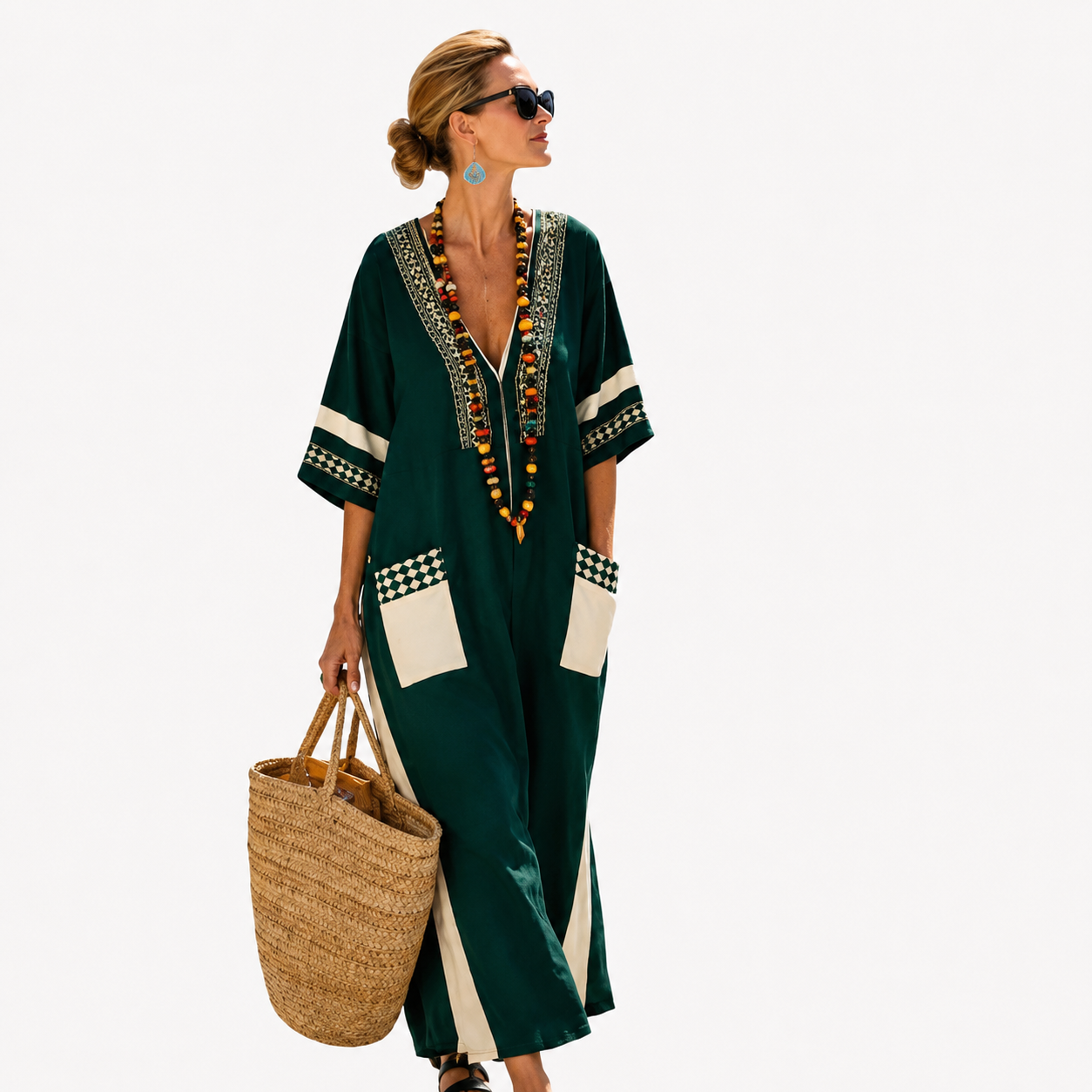 Lange Kaftan - Donkergroen