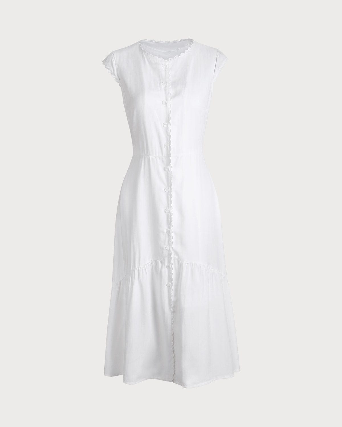 Effen Kleur Revers Midi Jurk