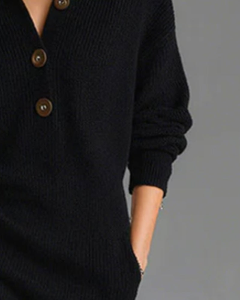 Sweater Dress Casual Solid Color Autumn and Winter