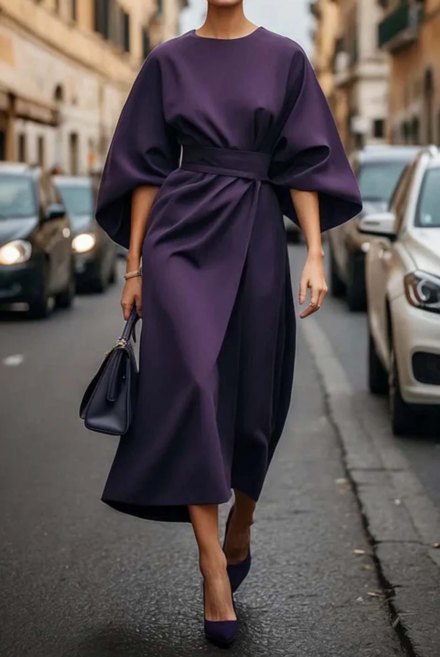 Louise™ | Maxi Length Evening Dress with Belt