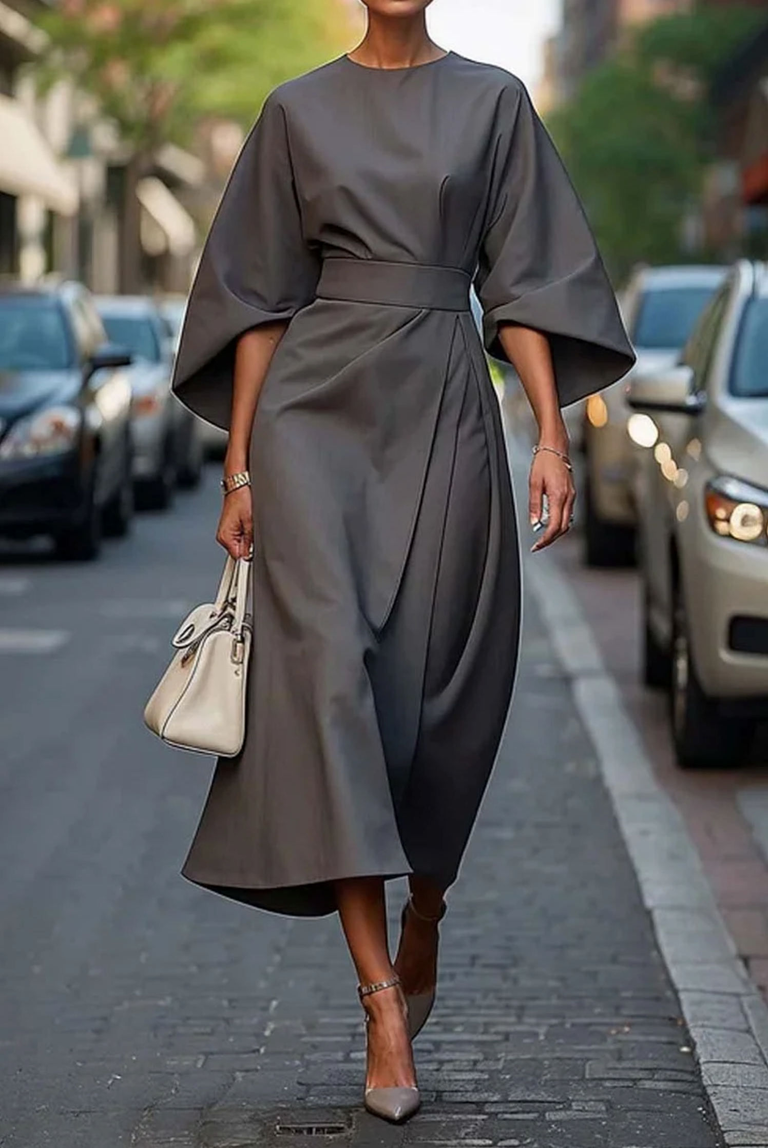 Louise™ | Maxi Length Evening Dress with Belt