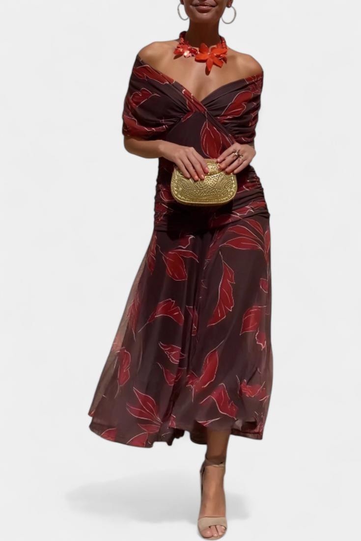 Alondra™ Long Floral Dress with V-Neck