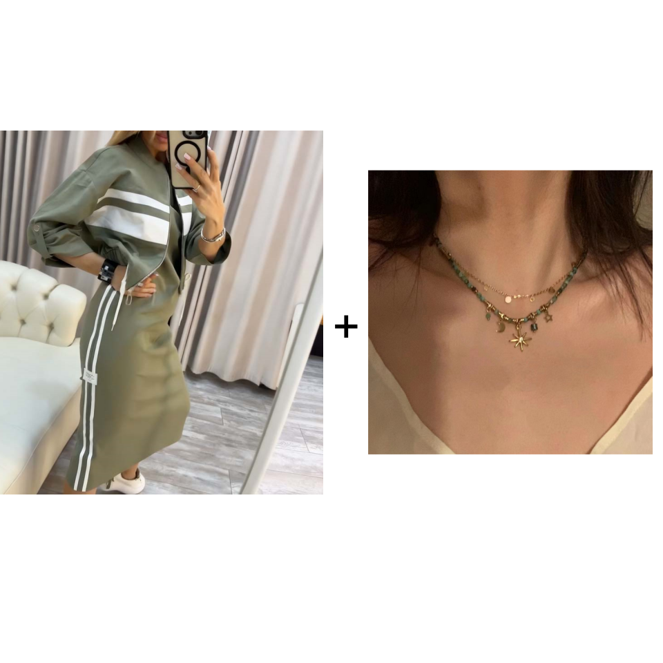 ❄️LAST DAY PROMOTION 70%OFF 💖 Women's Stand Collar Jacket & Dress Set