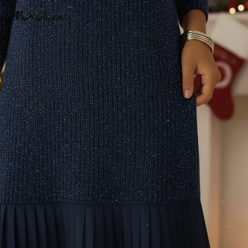 Ladies Glitter Revers A-Line Short Dress