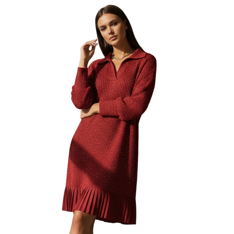 Ladies Glitter Revers A-Line Short Dress