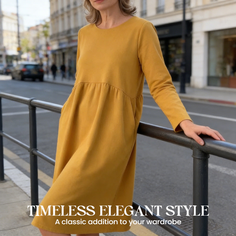 📢 Limited Time 70% OFF👗Women's Loose Fit Round Neck Midi Dress with Pockets-Effortless Comfort & Everyday Elegance✨