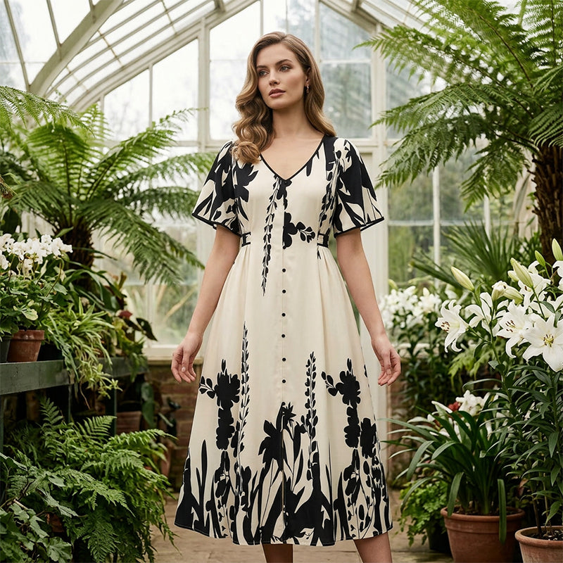 Women’s Bell-Sleeve Midi Dress