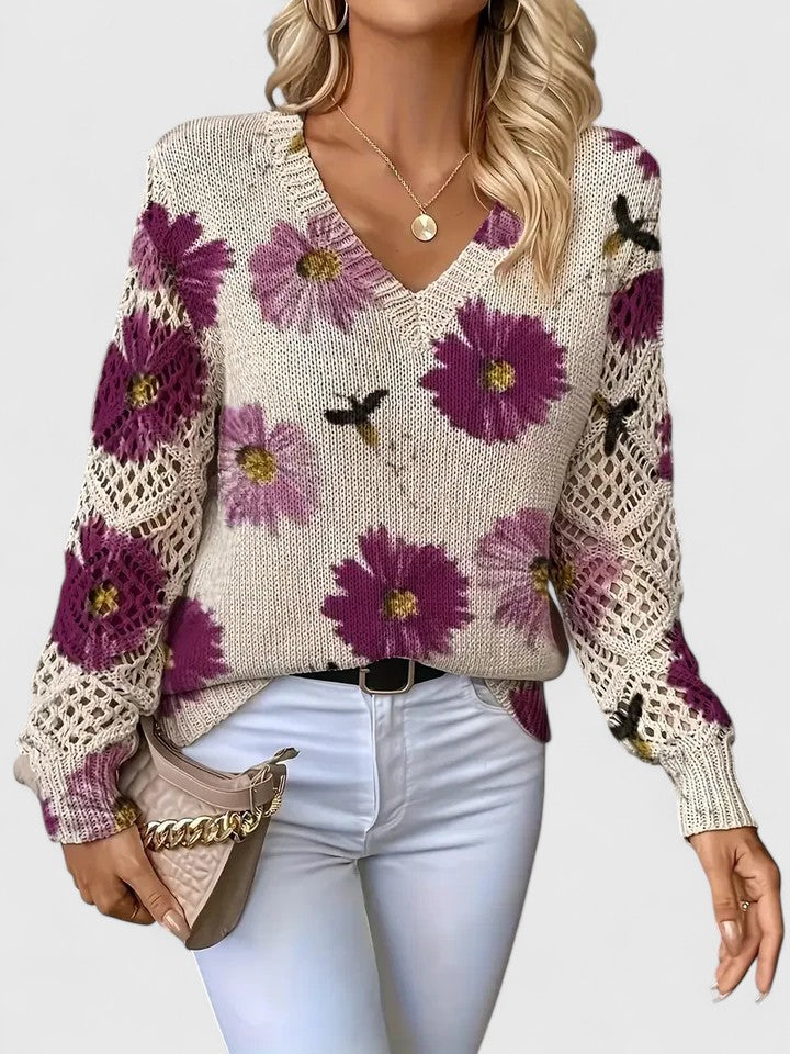 Aurélie | Elegante Trui met Bloemenprint
