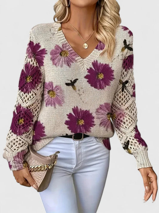 Aurélie | Elegante Trui met Bloemenprint