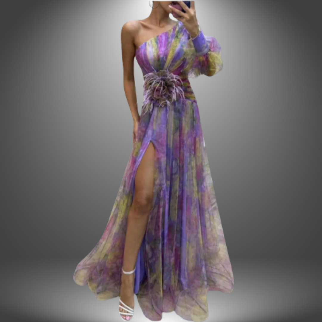 Addison | Vibrant One-Shoulder Floral Maxi Dress