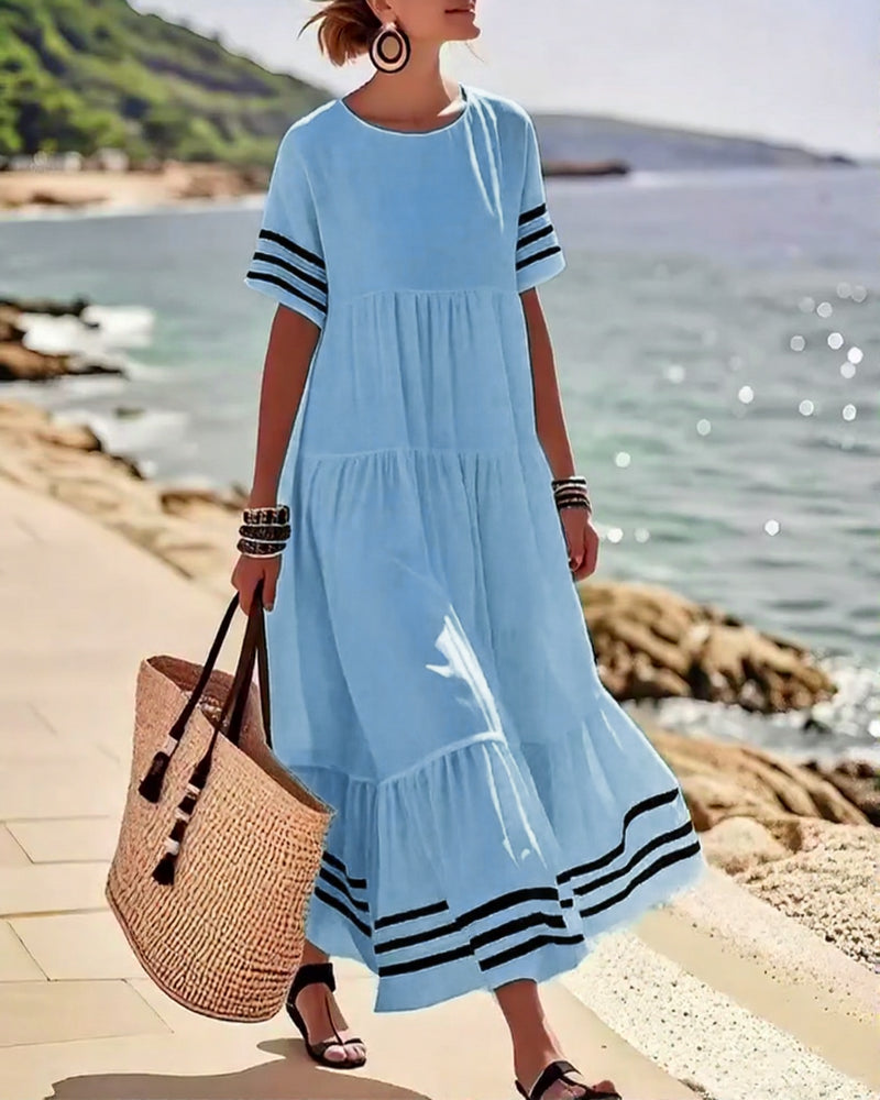 Trendy Vakantiejurk Korte Mouwen