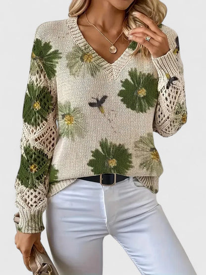 Aurélie | Elegante Trui met Bloemenprint