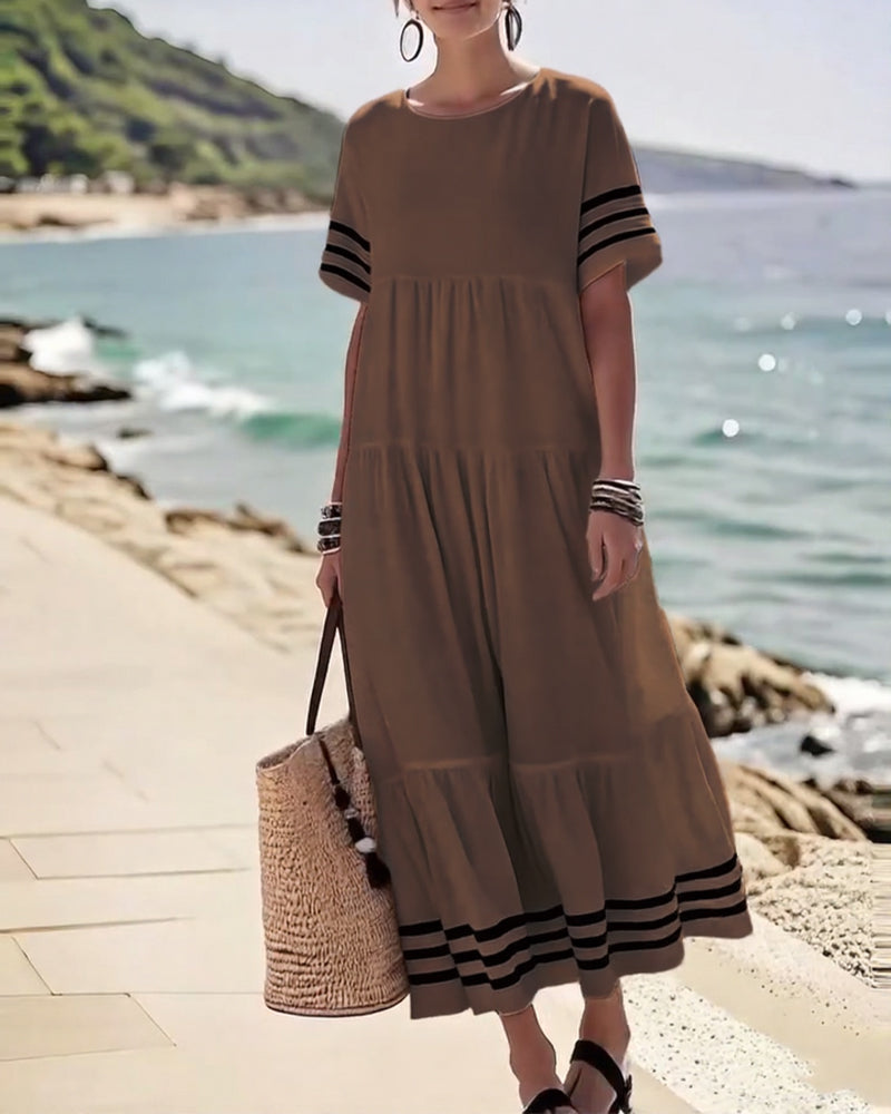 Trendy Vakantiejurk Korte Mouwen