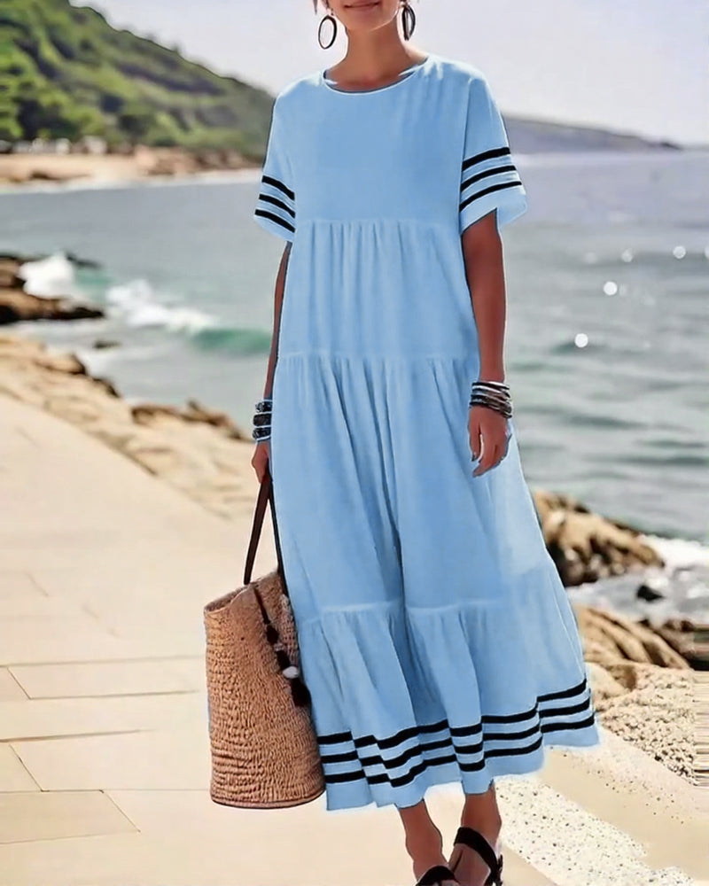 Trendy Vakantiejurk Korte Mouwen