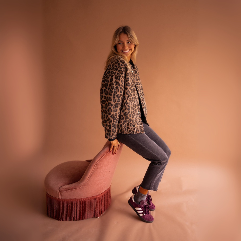 Zahra | Trendy Jasje met Luipaardprint
