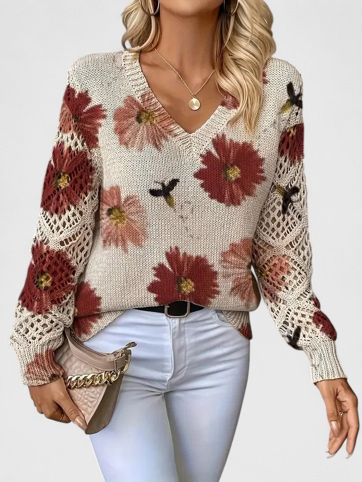 Aurélie | Elegante Trui met Bloemenprint