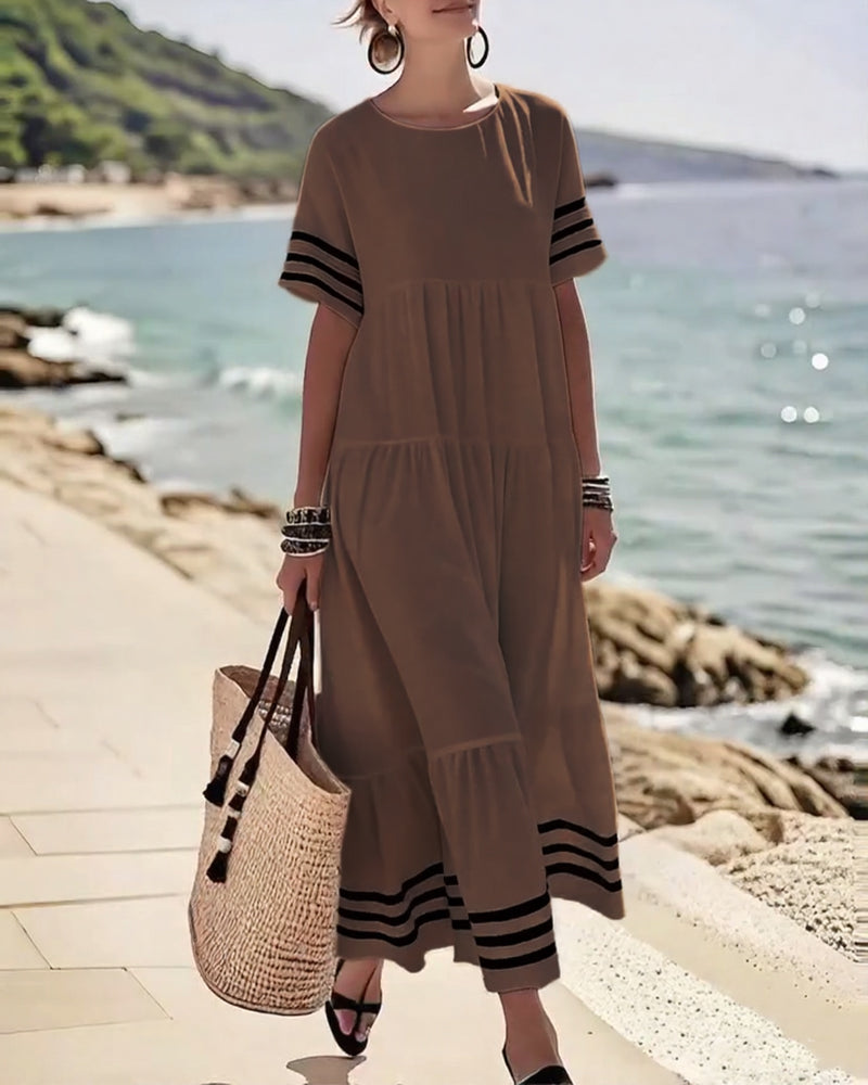 Trendy Vakantiejurk Korte Mouwen