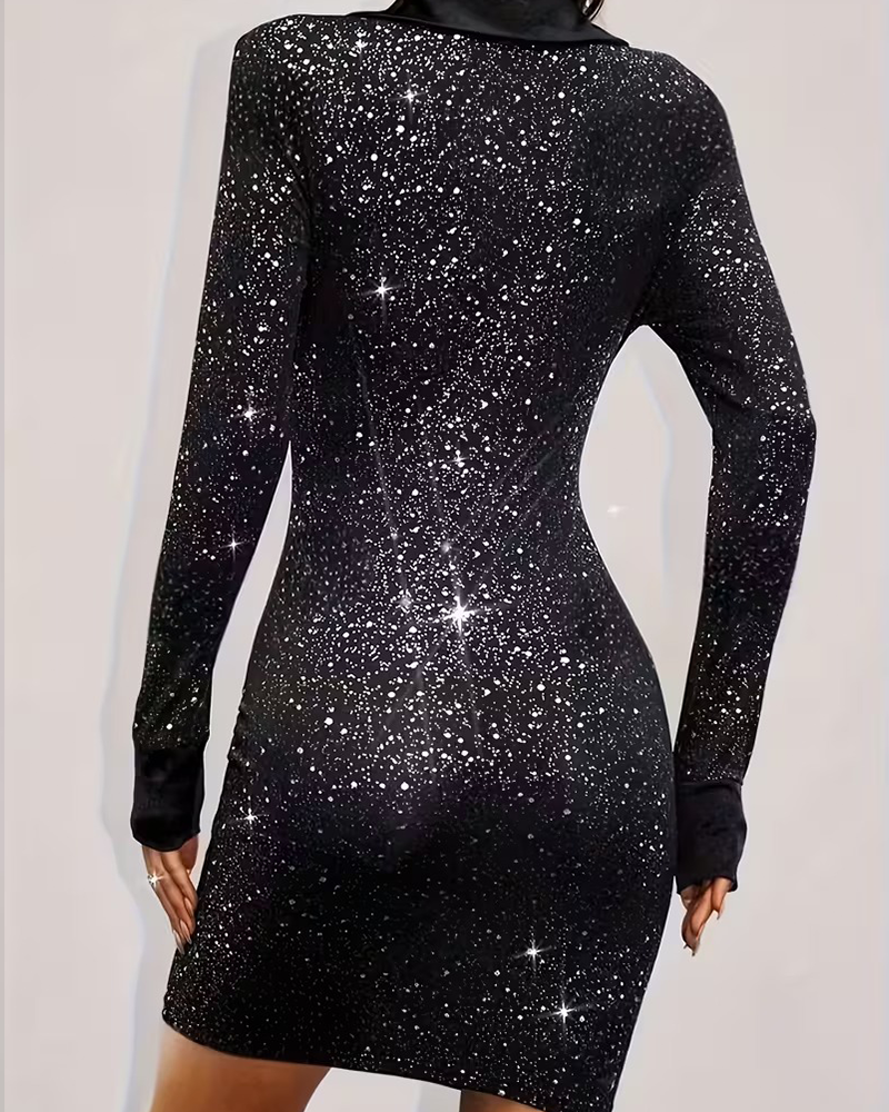 Costume Collar Printed Dress Party