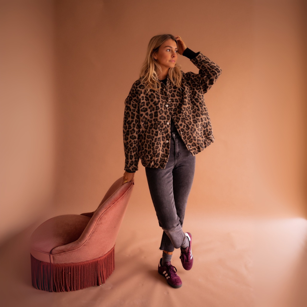 Zahra | Trendy Jasje met Luipaardprint