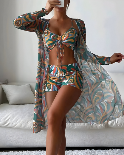 Noëlle™ | Stijlvolle Drie-Delige Bikini Set