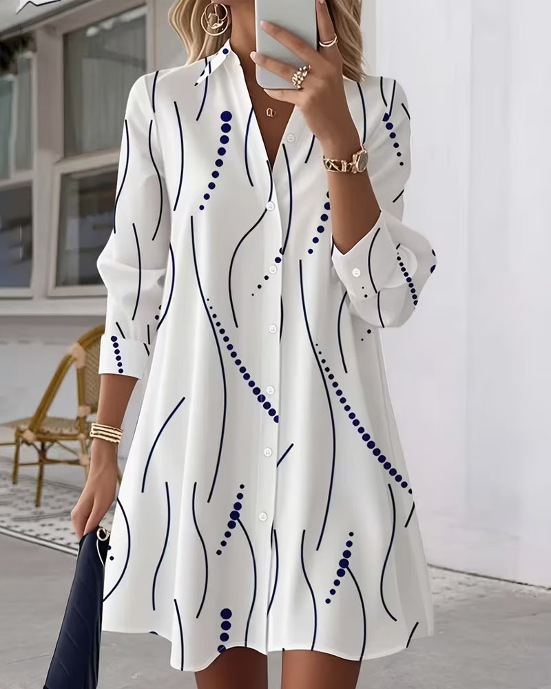 Golvende Kraag Jurk Blouse