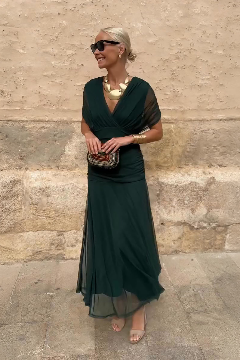 Elegante V-hals Fantasy Feest Maxi Jurk