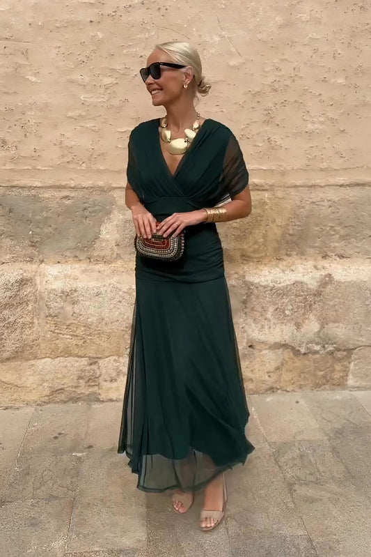 Elegante V-hals Fantasy Feest Maxi Jurk
