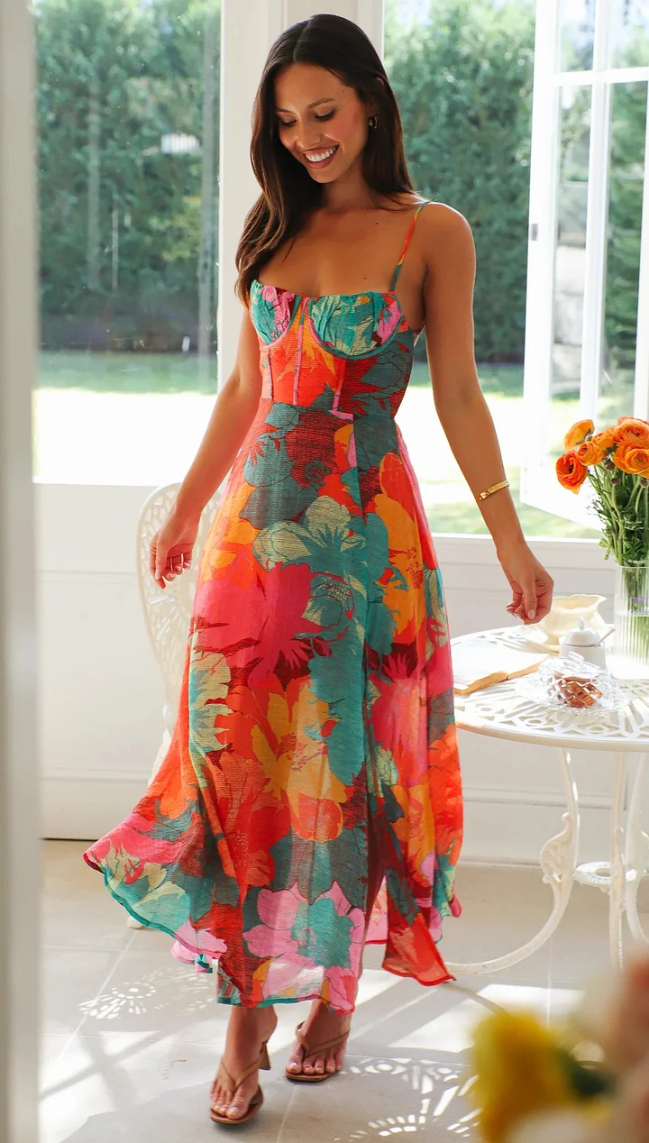 Julian - Sexy Strap Floral Print Dress