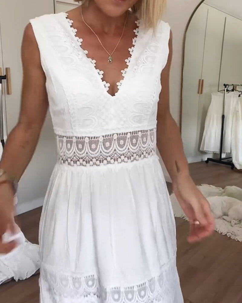 Aurélie™ | Elegante Kanten Jurk met V-hals