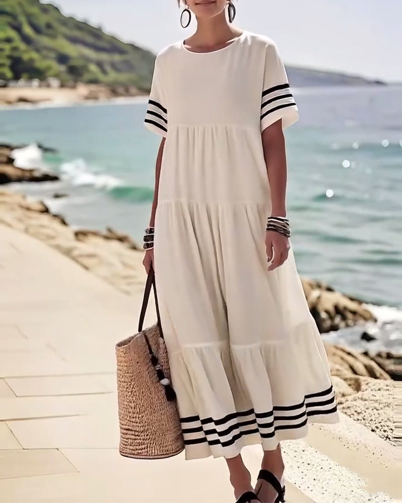 Trendy Vakantiejurk Korte Mouwen