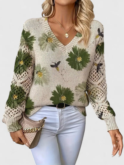 Aurélie | Elegante Trui met Bloemenprint
