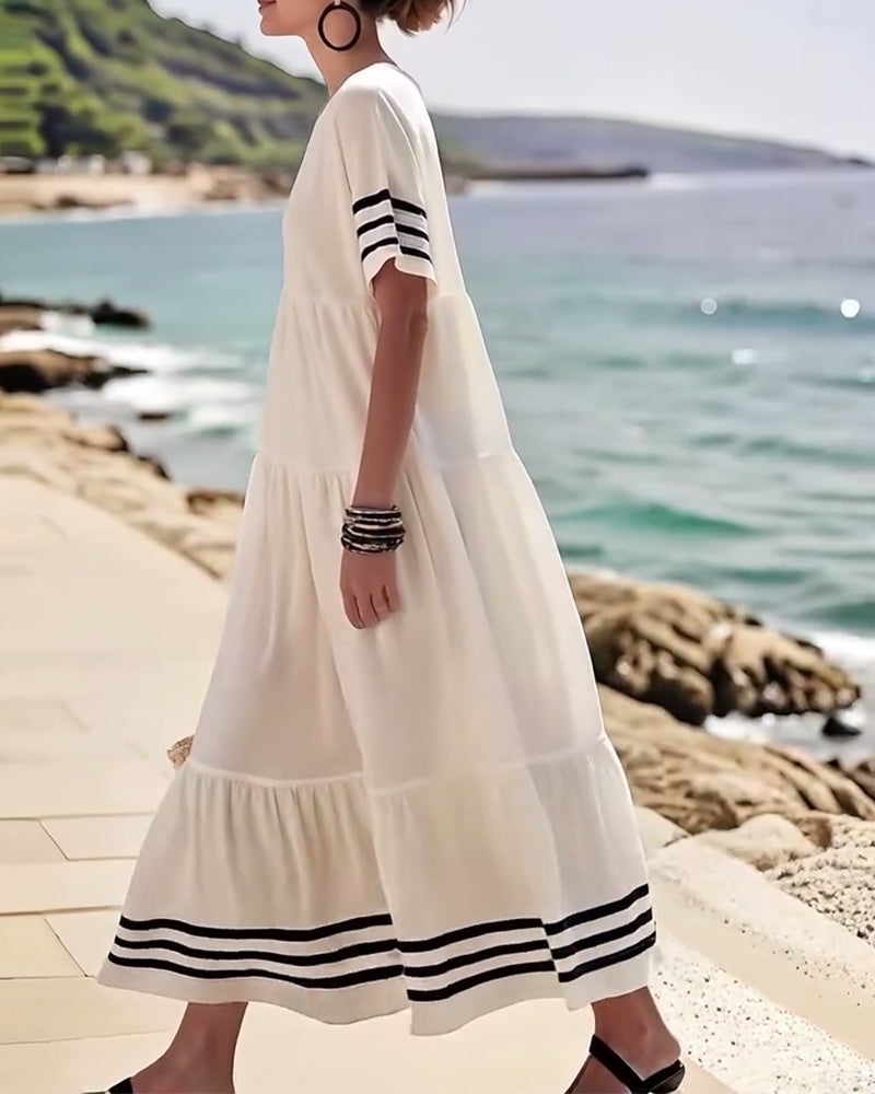 Trendy Vakantiejurk Korte Mouwen