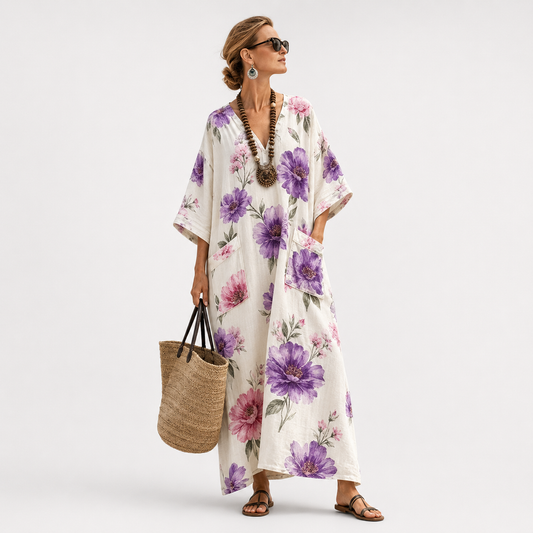 Lange Kaftan - Bloemenprint