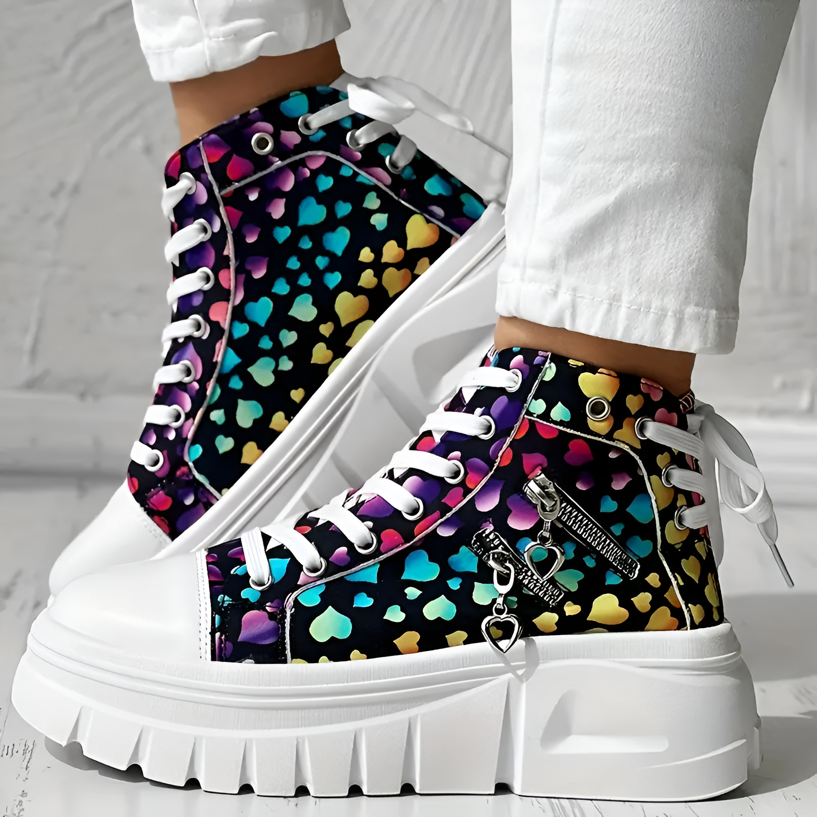 Elin™ | Orthopedische Hoge Sneakers met spijkerstof
