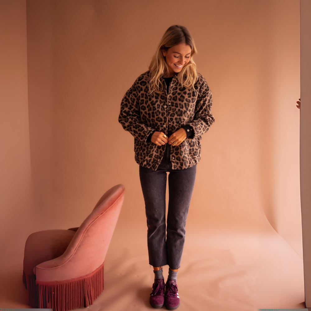 Zahra | Trendy Jasje met Luipaardprint