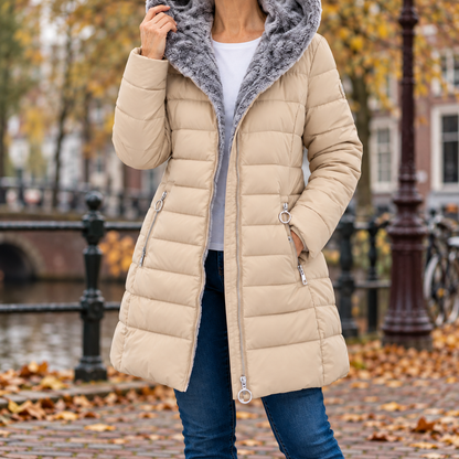 Marga™ | Warme gewatteerde winterjas met capuchon