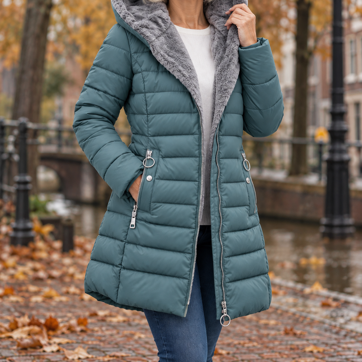 Marga™ | Warme gewatteerde winterjas met capuchon