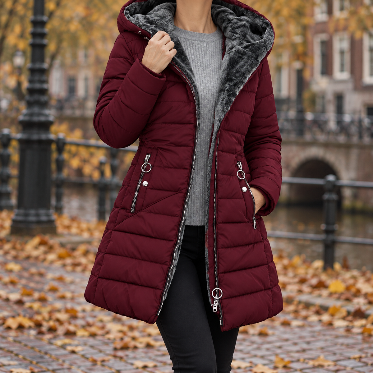 Marga™ | Warme gewatteerde winterjas met capuchon