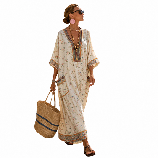 Lange Caftan - Bloemenprint