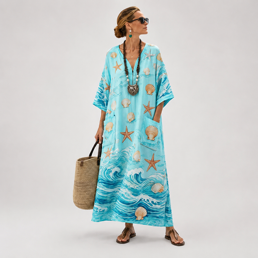 Lange Caftan - Zeeprint