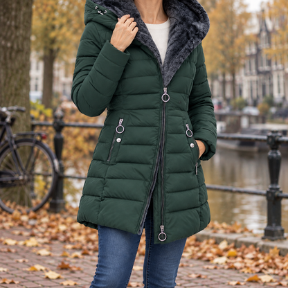 Marga™ | Warme gewatteerde winterjas met capuchon