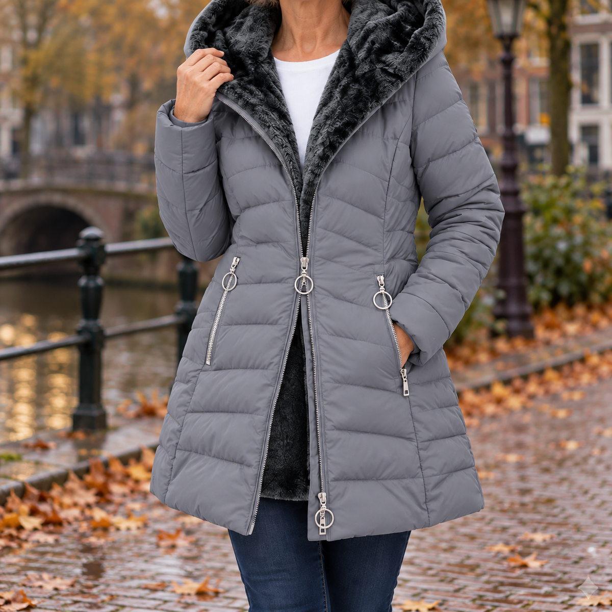 Marga™ | Warme gewatteerde winterjas met capuchon