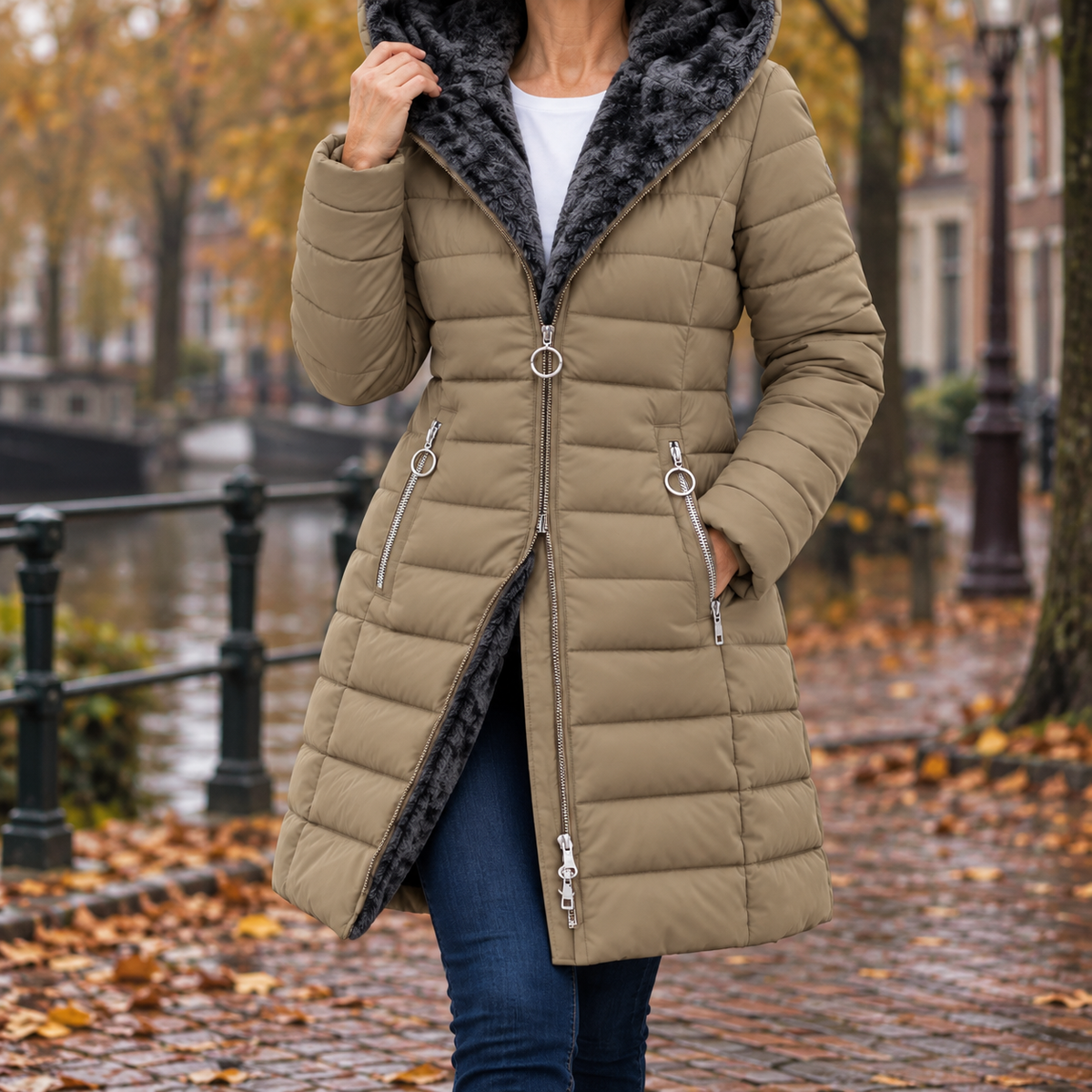 Marga™ | Warme gewatteerde winterjas met capuchon