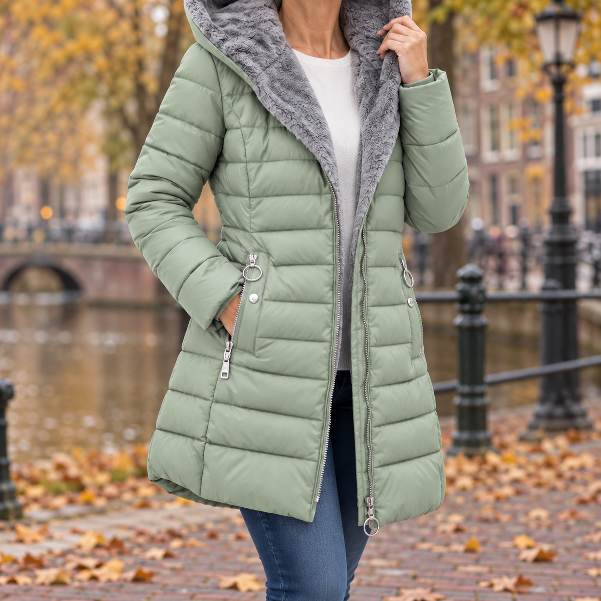 Marga™ | Warme gewatteerde winterjas met capuchon