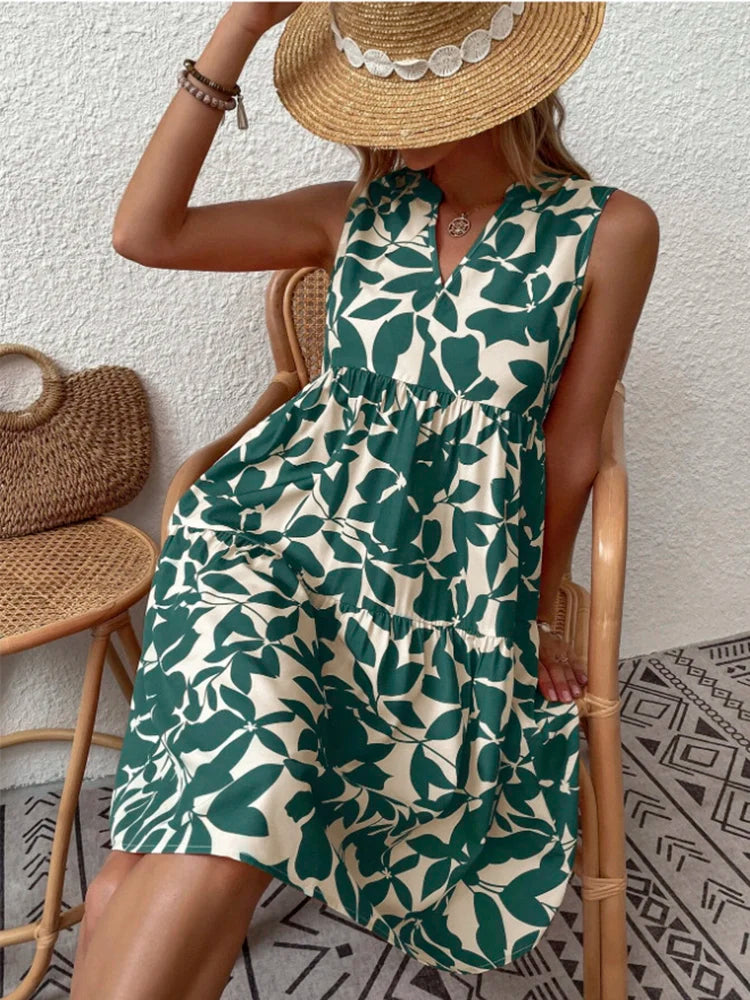 Avery | Comfortable V-Neck Print Dress