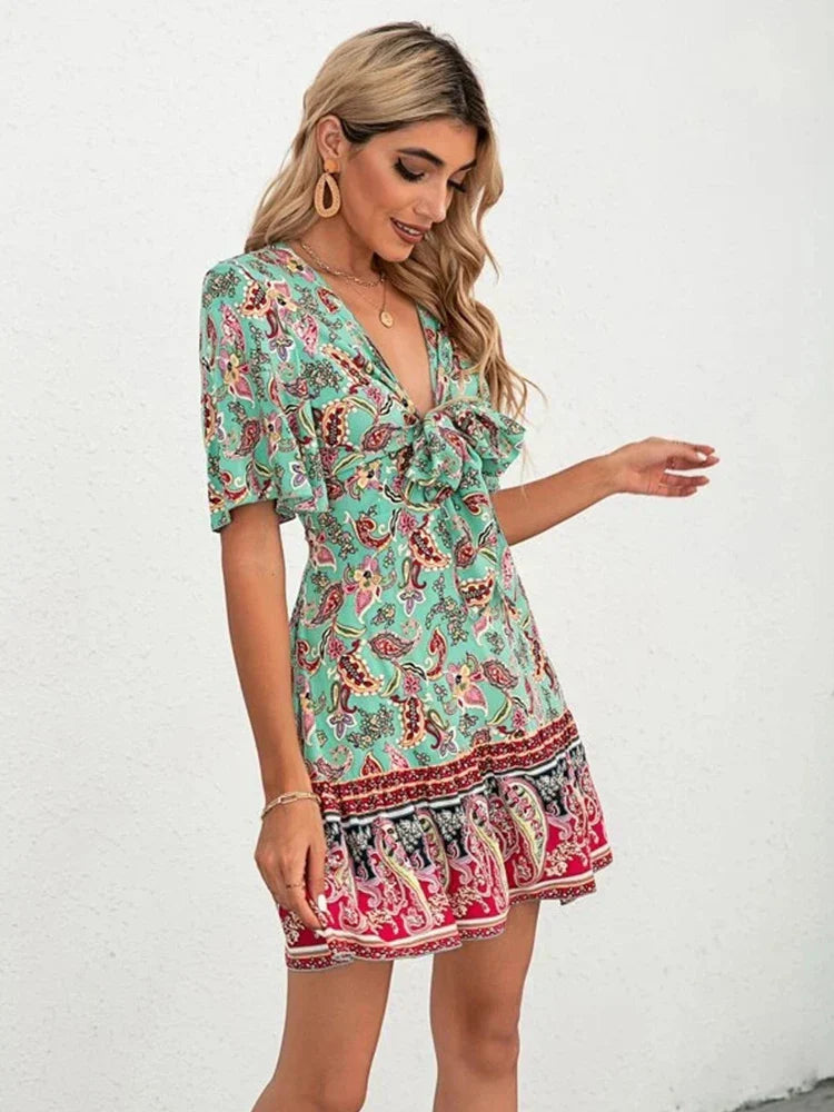 Sarah | Floral Tie-Front Dress
