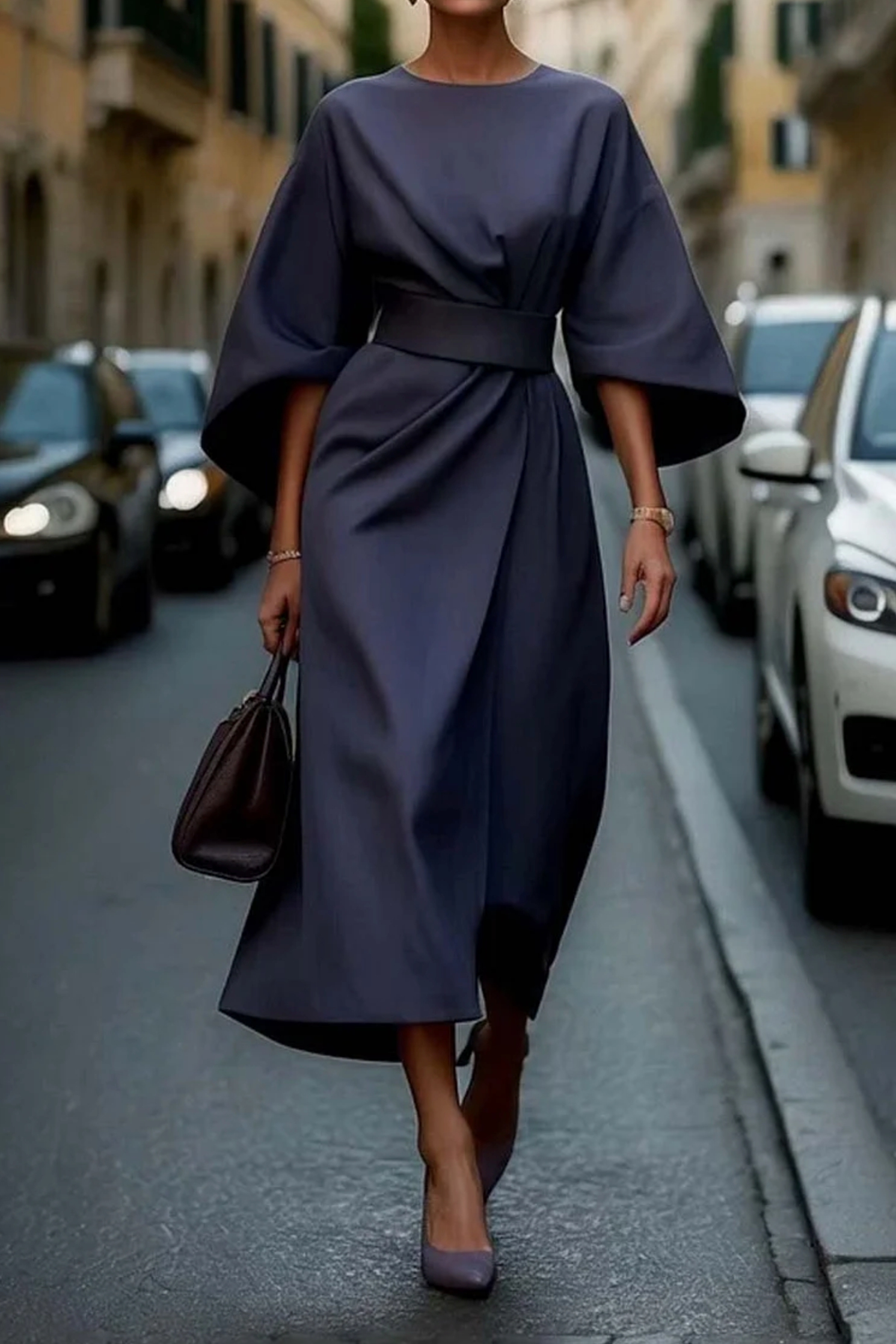 Louise™ | Maxi Length Evening Dress with Belt