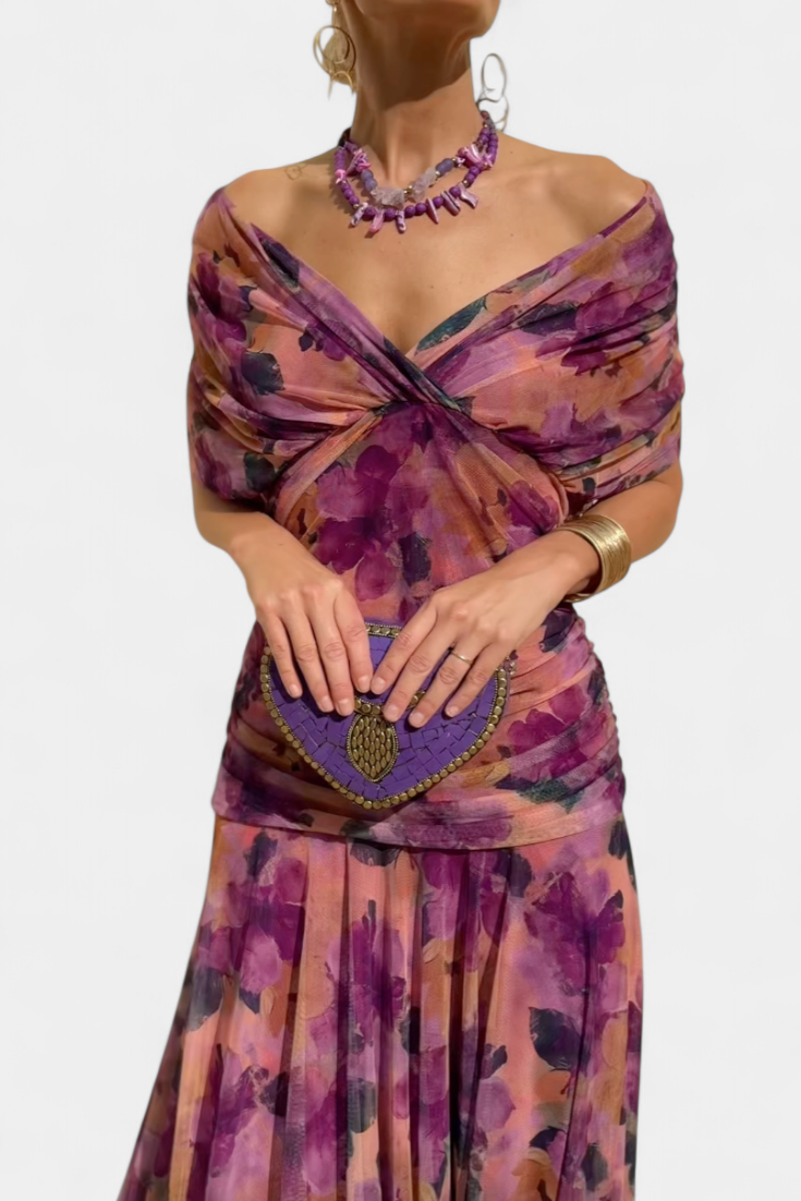 Eloria | Elegante Damesjurk | Romantische Lange Bloemenjurk