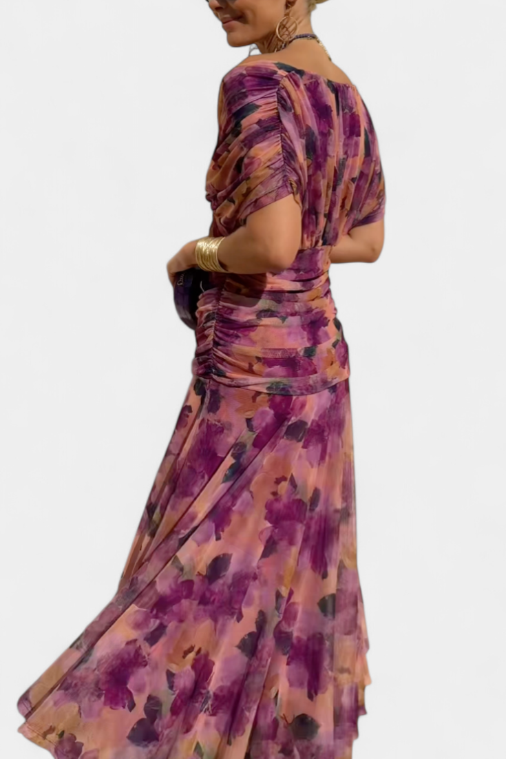 Eloria | Elegante Damesjurk | Romantische Lange Bloemenjurk